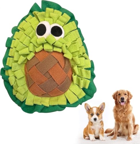 Image of Snuffle Mat for Dogs, Interactive Feeding Mat for Boredom and Slow Eating, Nosework Training Puzzle Toy for Dogs and Puppies, 18x32 CM, Travel Use (Avocado)