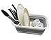 SAMMART 7.5L Collapsible Dish Drainer - Foldable Drying Rack Set - Portable Dinnerware Organizer - Space Saving Kitchen Storage Tray (1, Weiß/Grau (W/O Basisplatte))