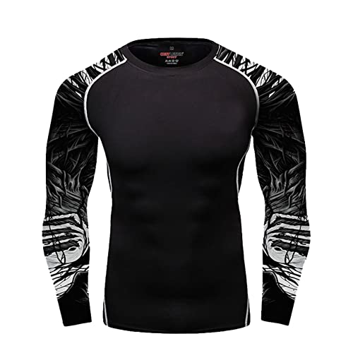 Men Solid Long Sleeve Swimming Rash Guard Shirts UPF 50+ Water Surf Quick Dry Tank Top