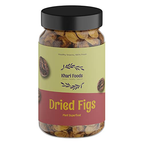 Image of Khari Foods Premium Jumbo Dried Figs, Anjeer Dry Fruits, Rich in Fibre, Iron, Calcium, Healthy Snacks (500g)