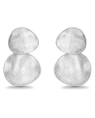 Large Big Circular Round Textured Ribbed Rigato Engraving Chunky Silver Geometric Irregular Dangle Drop Disc Statement Earrings for Women by SNGIA, Trendy Dangle Minimalist Hammered Chandelier Coastal Modern Circle Hoops Jewelry Gifts, Exaggerated Punk Metal Summer Oversized Bohemian Elegant Teardrop Beach Sea Accessories