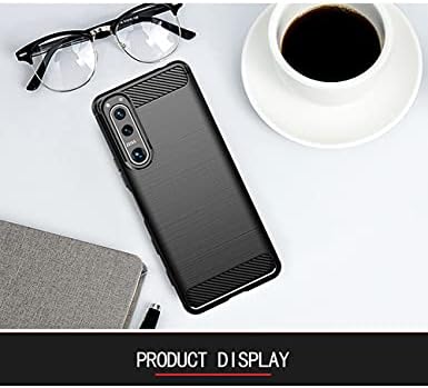 Teayoha Case for Sony Xperia 5 III, with Tempered Glass Screen Protector [2 Pack], Carbon Fiber Scratch Resistant, Shock Absorption Soft TPU Drawing Protective Cases Phone Cover - Black