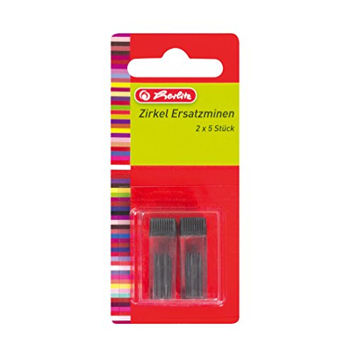 Herlitz Mine Di Ricambio Per Compasso, 2 X 5 Pezzi In Blister