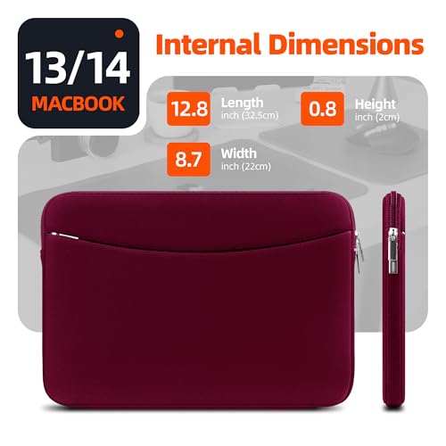 Funda para MacBook 13-14 pulgadas con bolsillo frontal para evitar arañazos y golpes 4