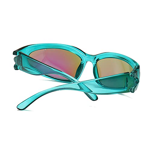 laureles Fashion Wrap Around Sunglasses For Women Vintage Mirror Hip Hop Sun Glasses Men Cool Shades UV4004