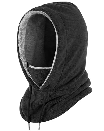 Winter Balaclava Ski Mask，Windproof Full Face Mask Neck Cover Warmer Sports Cap for Men Women Black