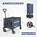 Homecall Bollerwagen Faltbar Bis 100KG Strandwagen Handwagen mit Reflektorstreifen, Verstellbarem Griff Gartenwagen Strandwagen - Faltbarer Bollerwagen Für Hunde (Klein),Einkaufen,Camping,Transport
