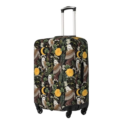 Owl Moon Flowers Luggage Cover Protector Anti-Scratch Washable Fits 18-32 Inch Luggage-Medium2