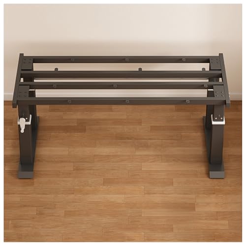 bacedifo Manual-lift Metal Table Legs Adjustable Height 19–38 Centimeters Reinforced with 4 Crossbars Water Proof and Rustproof Multiple Screw Hole with Non-slip Foot Pads