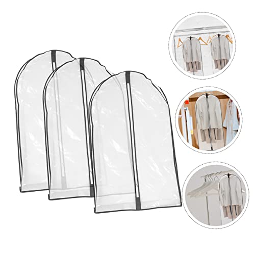 Mobestech 3pcs Garment Bag Suit Cover Hanging Storage Dustproof Bag for Clothes Covers2