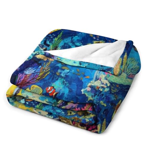 Couverture polaire corail sous-marine douillette finitions premium