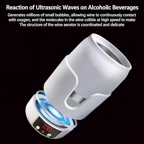 Décanteur électrique d'aération de vin avec 5 minuteries réglables, distributeur de vieillissement rapide pour restaurants et usage domestique