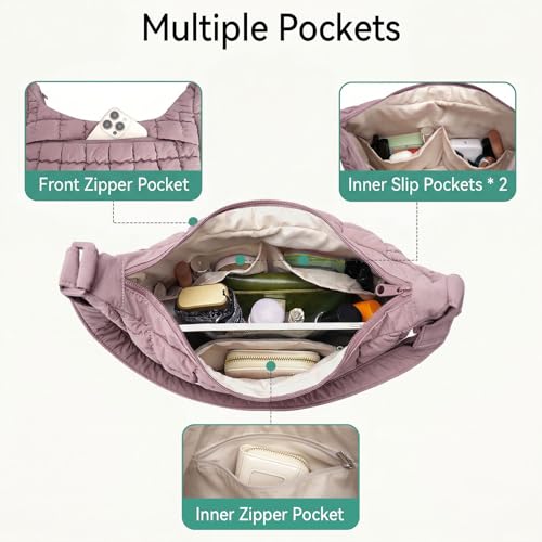 Bolso cruzado acolchado ligero para mujer con correa ajustable miniatura 5