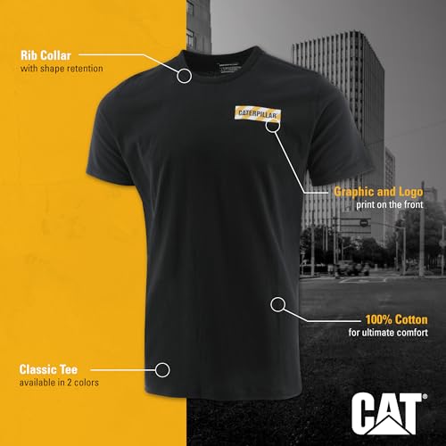 Cat Camiseta masculina erpillar Foundation WW Site, Traffic Black, M