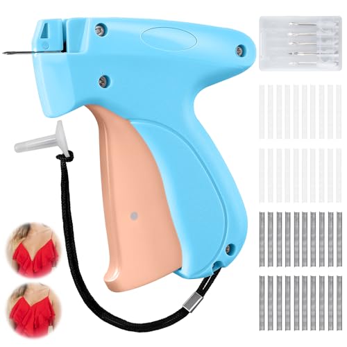 Image of Stitchy Micro Tagging Gun Blue and Pink - Total 4000 Fasteners Portable Hemming Tool Applicable to Temporary Hems on Shirt Sleeves Pants and Dresses
