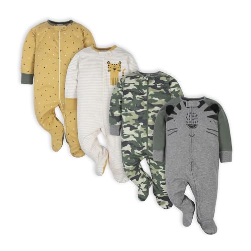 Image of Gerber Baby Boys' 4 Pack Sleep 'N Play Footie
