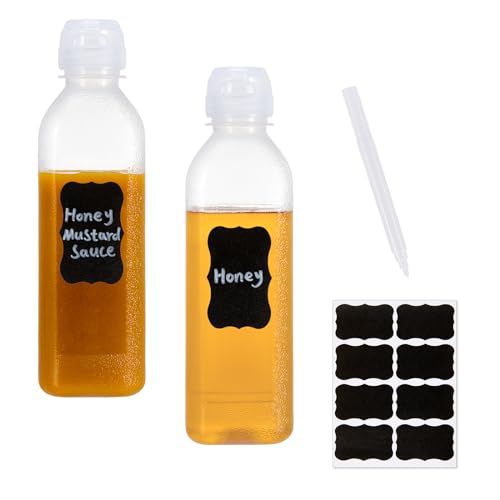 10oz Condiment Squeeze Bottles with Flip Top Lid, 2 Pack