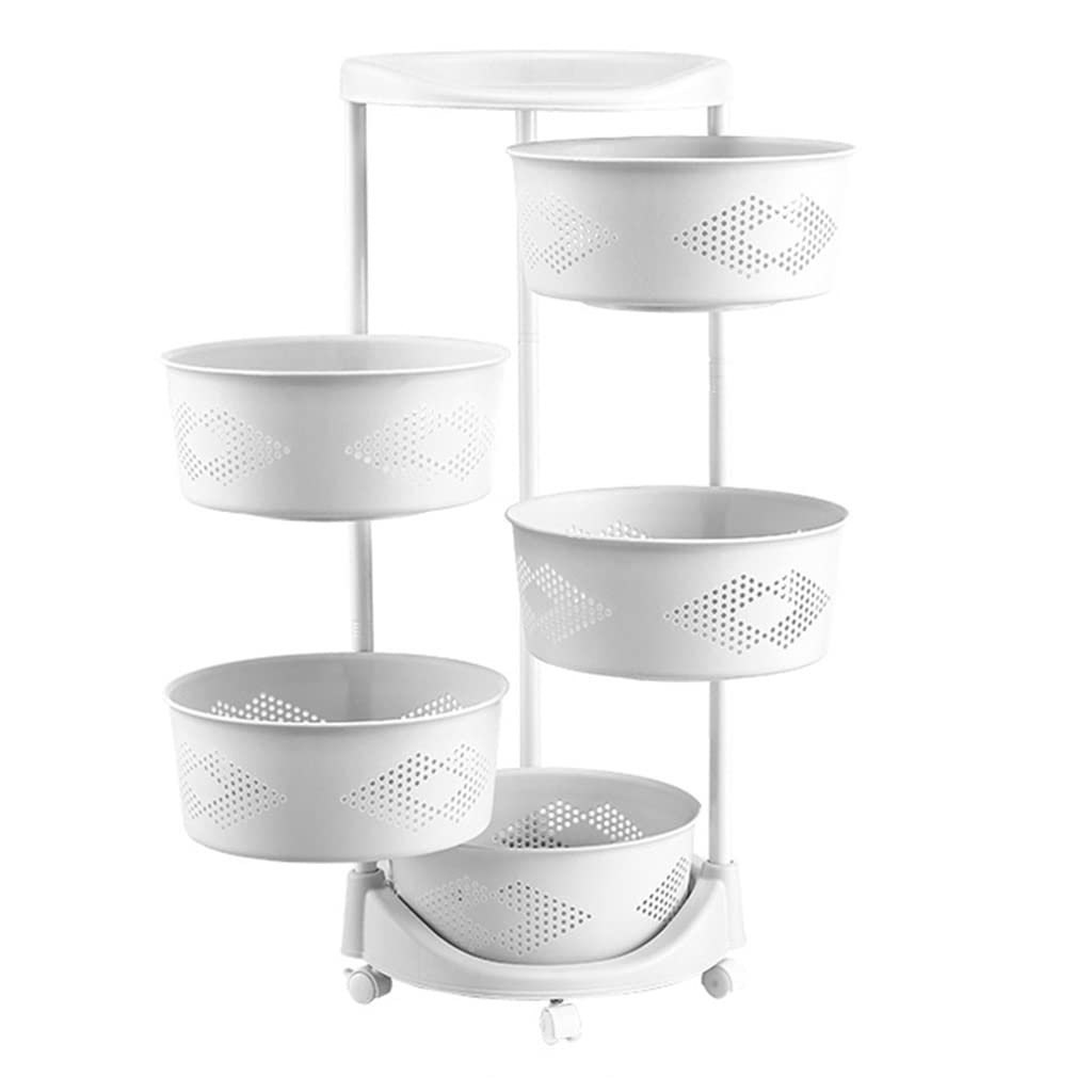 Wózek do przechowywania owoców i warzyw na kółkach(5 Tier)