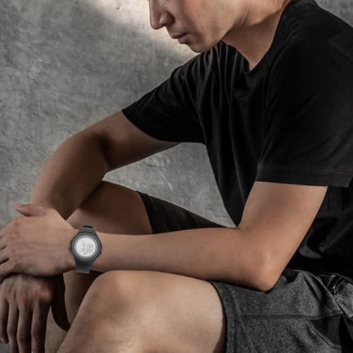 Reloj electrónico de pulsera resistente al agua con diseño moderno negro 6