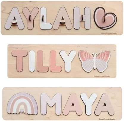 Wooden Name Puzzle Toddler Toys Baby Girl Gifts Gift for Kids First Birthday Gift