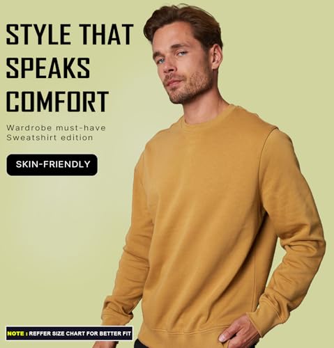 Image of Sleepynuts Unisex Fleece Sweatshirt for Men and Women (Mustard,X-Small)