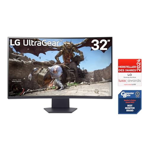 LG Electronics Ultragear™ Curved QHD Gaming VA-Monitor 32" (80 cm), 2560 x 1440, 16:9, 1 ms GtG, 180 Hz, HDR10, 300 cd/m², AMD FreeSync™, Dynamic Action Sync™ – Schwarz