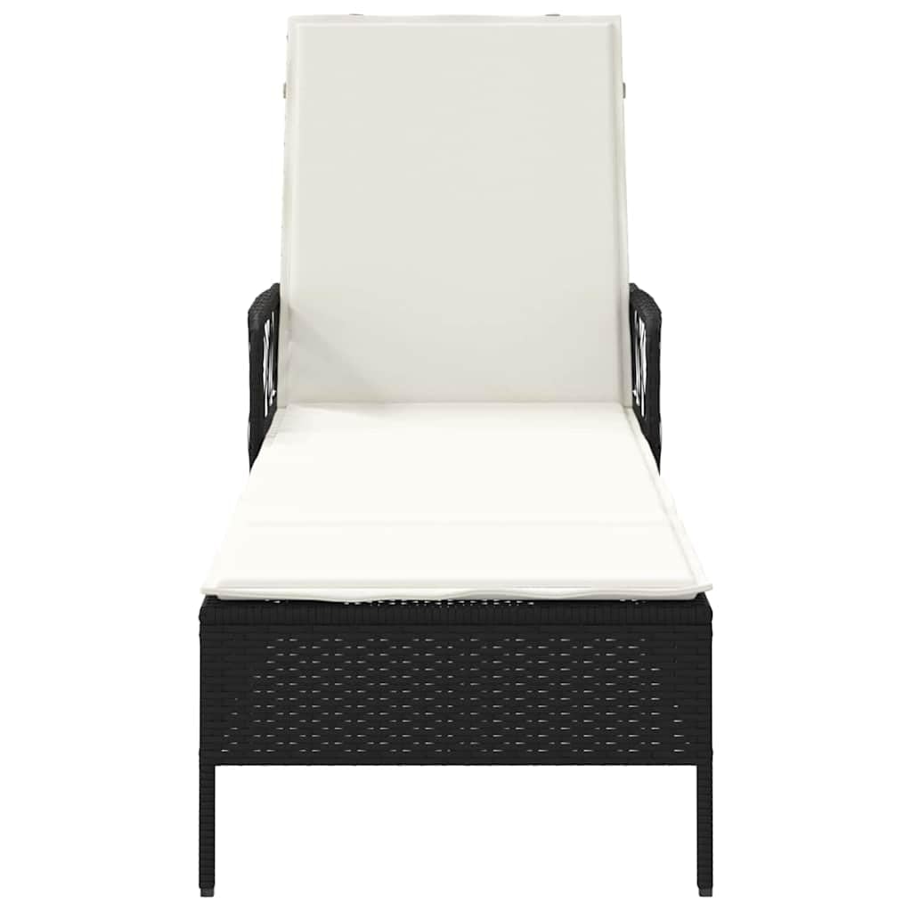 Tumbona de jardín (55 x 200 x 92 cm, polirotino, chaise longue de jardín, respaldo ajustable, baño de sol, muebles para playa, terraza, balcón