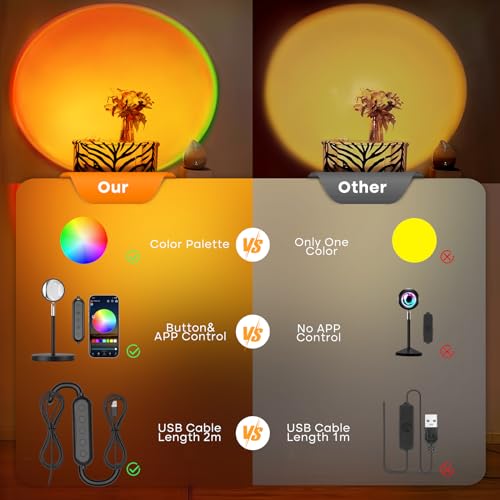 Madoury Sunset Lamp Projector with App & Button Control, 21+ Colors — view 7