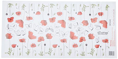 Wand Sticker "Mohn blumen sockelleiste" Wandschmuck Entfernbarer selbstklebend Aufkleber Kunst Kinderzimmer Kindergarten Schule Kinderzimmer Restaurant Bar Café Hotel Wohndeko Cover