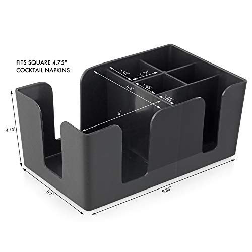 New Star Foodservice 48001 Plastic Bar Caddy Organizer With 6 Compartments, Black #TOP2