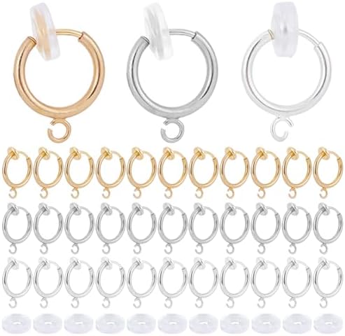 SUNNYCLUE 1 Box 16Pcs Leverback Earring Findings 16/18/20/24mm Real 24K Gold Plated Stainless Steel Huggie Hoops Leverbacks Round Lever Backs Hinged Hoop Earring Hooks for Jewellery Making DIY Supply