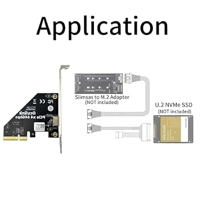 PCIe4.0 X4 to Oculink (SFF-8612 4i) Adapter, for eGPU & NVMe SSD, Applicable to Windows Server/Windows/Linux/VMwareESX/ESXi/Freebsd/Centos/Ubuntu System