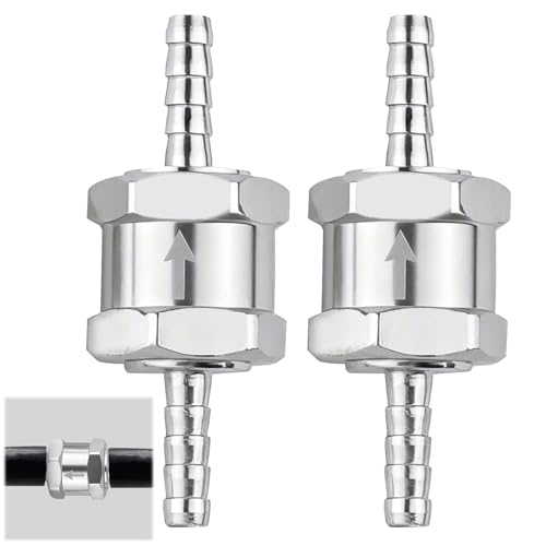 2 Pièces Clapet Anti Retour 8mm en Aluminium, Valve de Carburant Non Retour pour Essence Diesel Gasoil et Systèmes de Carburateur à Basse Pression, Clapet...