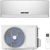 GYMAX Aire Acondicionado Split, Equipo con Función de Calefacción, WiFi y App, Equipo Split Silencioso con Refrigerante R32 y Material de Montaje (12000BTU)