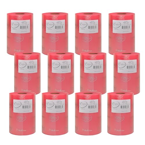Image of Expo International Decorative Matte Tulle, Roll /Spool of 6 inch X 100 Yards, Lightweight Polyester Tulle Fabric for Tutus, Costumes, and Party Decorations, Washable, Easy-to-Use, Pack of 12, Coral