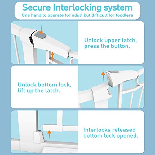 Fairy Baby Extra Wide Baby Gate For Kids Or Pets Walk Thru Dog Gates For The House Doorway Child Safety Gate 59.84"-62.60" #TOP3