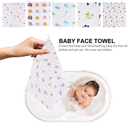 Toalha de mão para bebê com 6 camadas da Exceart 6 peças, toalha de algodão recém-nascido, cor lisa