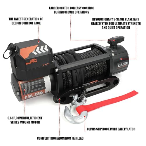 Winche eléctrico de recuperación 13500 lb 12V con control remoto miniatura 4