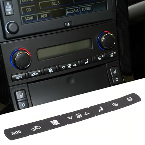 Dash A/C Climate Control Button Repair Decals for Chevrolet Corvette C6 2005-2013 Car Air Conditioning Switch Button Cover Repair Kit Decals Trim Accessories Black PVC Sticker