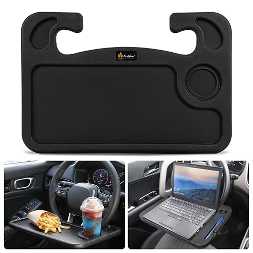 Image of EcoNour Steering Wheel Desk Tray Compatible for Civic Honda 2022-2026 | Car Laptop Mount Tray with Pen Holder | Food & Drink Holder | Multipurpose Travel Car Accessories