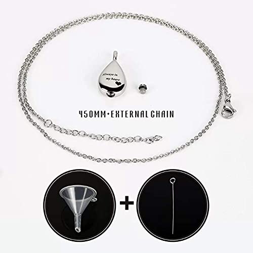 Wskvoker Urn Necklace For Ashes, Cremation Necklack For Ashes, Urn Necklace For Ashes For Women, Cremation Jewelry Locket Stainless Steel Keepsake Waterproof Memorial Pend… (Silver Drop Pendant) #TOP3