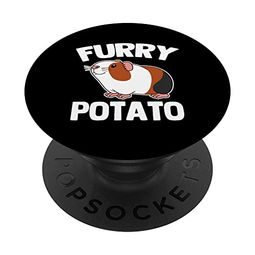 Furry Potato - Funny Saying Guinea Pig Owner Cute Guinea Pig PopSockets Swappable PopGrip, Black