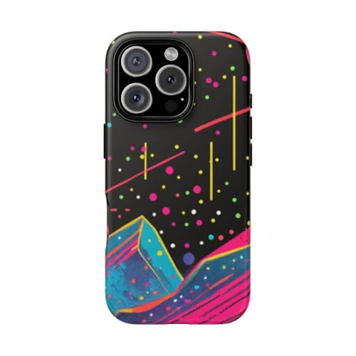 Coque Paysage cosmique néon iPhone 16 Pro : l'accessoire tendance noir mat
