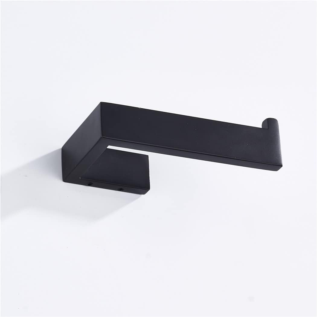 Matte Black 4-Piece Set Bathroom Accessories Wall Mount Toilet Paper Holder Towel Bar Ring Robe Hook Towel Rack