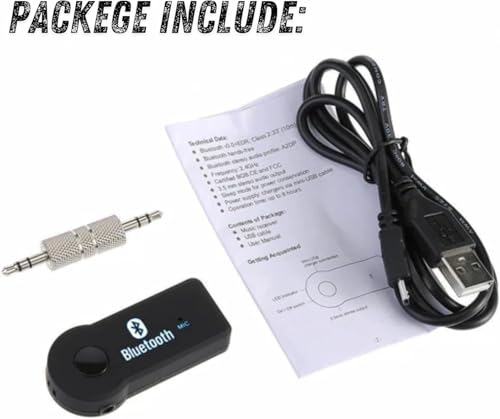 Car Bluetooth 3.5mm AUX Car Adapter, Aux Bluetooth 5.3 Adapter for Car, Mini 5.3 Receiver for, Home Stereo/Speaker/Wired Headphones, Handsfree Call, 12-Hour Battery Life - Image 2