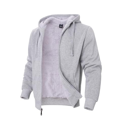 Image of TanBridge Plaid Flannel Hoodie Sherpa Fleece Lined Shirt Jacket Cotton Hoodies Zip Up Winter Warm Coat