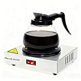 OwnLifeYF Commercial Coffee Warmer, 60W 176℉ Single Burner Decanter Warmer Plate, Stainless Steel Portable Warmer Single Burner, for Cafe, Break Room, Buffet and Commercial Use