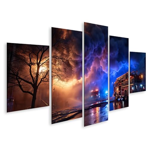 Tableau sur toile 5 pièces islandburner habiller un grand mur salon