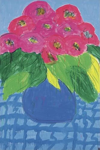 Tableau Walasse Ting Fleurs de vase peinture sur toile d'exception 60x80