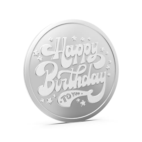 Image of Aspect Bullion Happy Birthday Silver Coin 999 Purity - 5 Gram | 10 Gram | 20 Gram | 50 Gram | 100 Gram | Pure Silver Coin for Gifting & Investment
